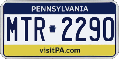 PA license plate MTR2290