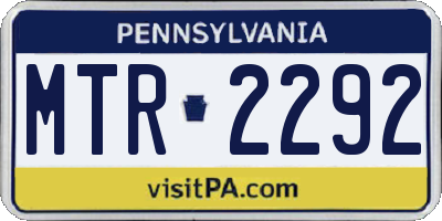 PA license plate MTR2292
