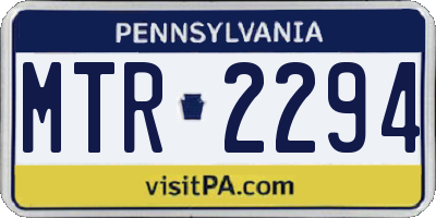 PA license plate MTR2294