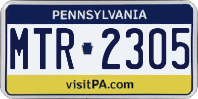 PA license plate MTR2305