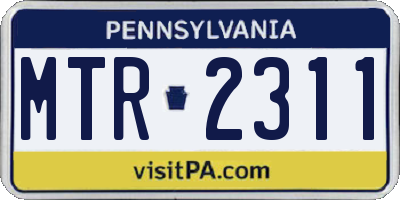 PA license plate MTR2311