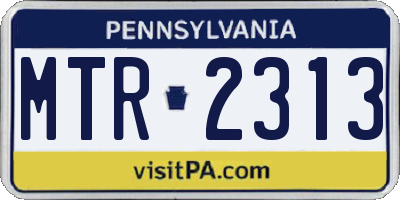 PA license plate MTR2313
