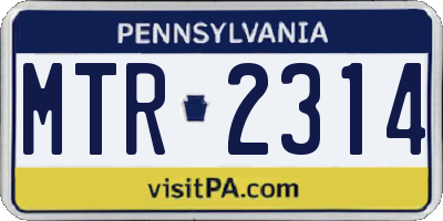 PA license plate MTR2314
