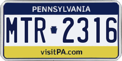 PA license plate MTR2316