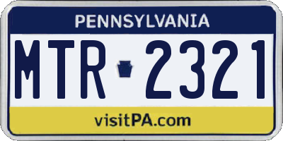 PA license plate MTR2321