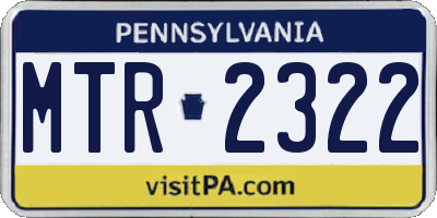 PA license plate MTR2322