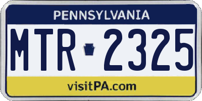 PA license plate MTR2325