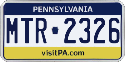 PA license plate MTR2326