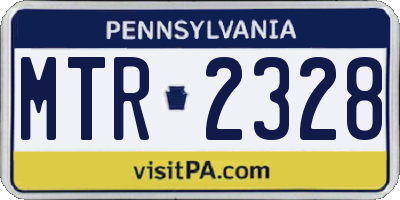 PA license plate MTR2328