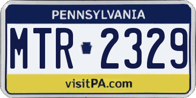 PA license plate MTR2329