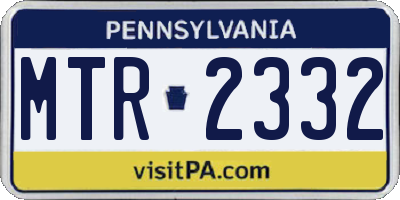 PA license plate MTR2332