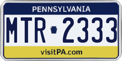PA license plate MTR2333