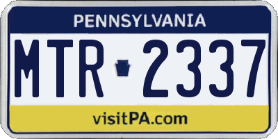 PA license plate MTR2337