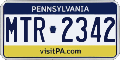 PA license plate MTR2342