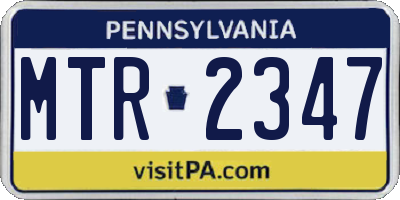 PA license plate MTR2347