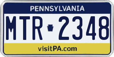 PA license plate MTR2348