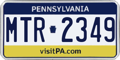 PA license plate MTR2349
