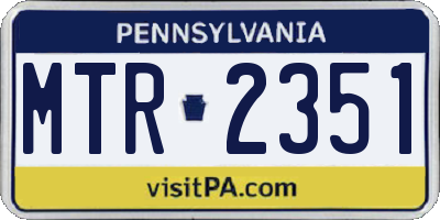 PA license plate MTR2351