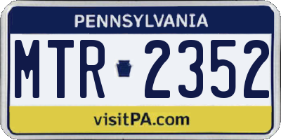 PA license plate MTR2352