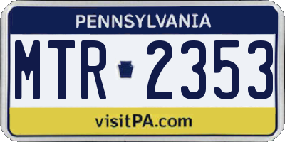 PA license plate MTR2353