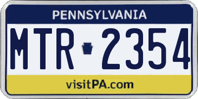 PA license plate MTR2354