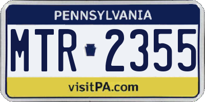 PA license plate MTR2355