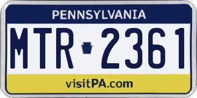 PA license plate MTR2361