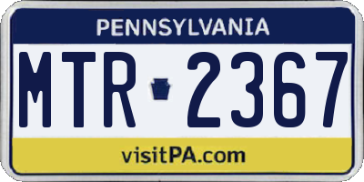 PA license plate MTR2367