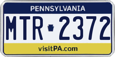 PA license plate MTR2372