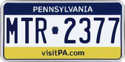 PA license plate MTR2377