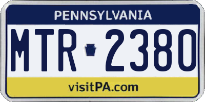 PA license plate MTR2380