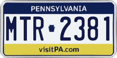 PA license plate MTR2381