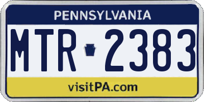PA license plate MTR2383