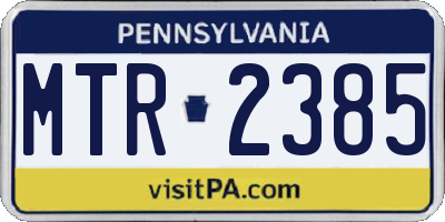 PA license plate MTR2385