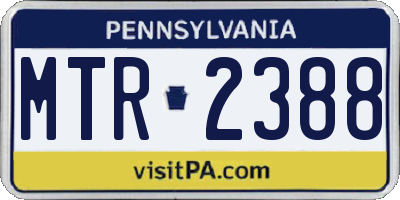 PA license plate MTR2388
