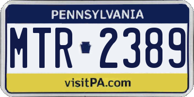 PA license plate MTR2389