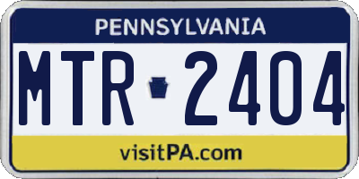 PA license plate MTR2404