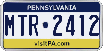 PA license plate MTR2412