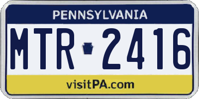 PA license plate MTR2416