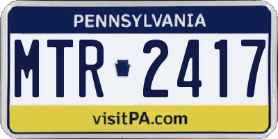 PA license plate MTR2417