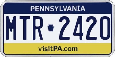 PA license plate MTR2420