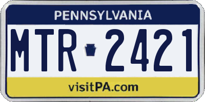 PA license plate MTR2421