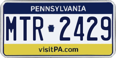 PA license plate MTR2429
