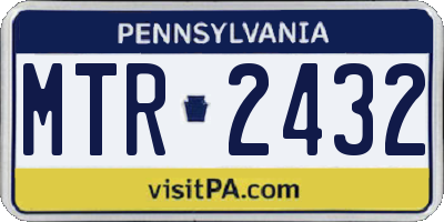 PA license plate MTR2432
