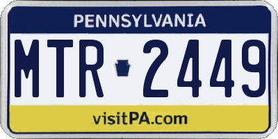 PA license plate MTR2449