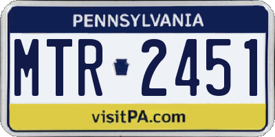 PA license plate MTR2451