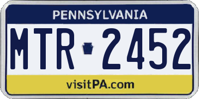 PA license plate MTR2452