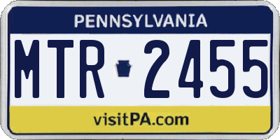 PA license plate MTR2455