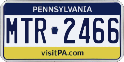 PA license plate MTR2466