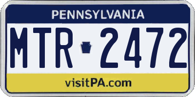PA license plate MTR2472